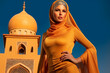 A very beautiful Arab woman. Fashion style portrait. AI generated, human enhanced