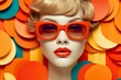 Creative beauty fashion portrait of a woman in colorful rich colors for advertising. AI generated, human enhanced