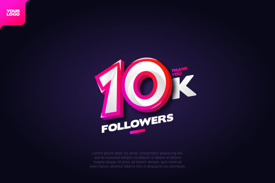 celebration of 10k followers with realistic 3d number on dark background