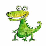 Fototapeta Dinusie - Drawing Crocodille cartoon character