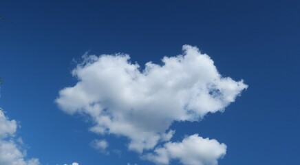 Wall Mural - beautiful heart shape cloud in blue sky, natural background