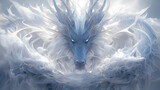 white chinese dragon illustration	
