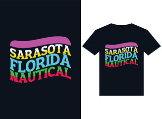 Wall Mural - Sarasota Florida Nautical illustrations for print-ready T-Shirts design