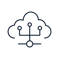 Poster - Cloud service concept. Vector icon isolated on white background.