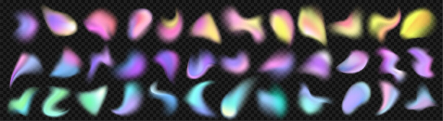 holographic y2k chameleon blur spot abstract shape vector design. aura gradient liquid soft texture.