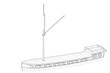 3d illustration. Model of an old danish barge