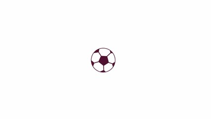 Fototapete - Balancing soccer ball animation. Flat cartoon style icon 4K video footage for web design. Juggling football isolated colorful animated object on white background with alpha channel transparency