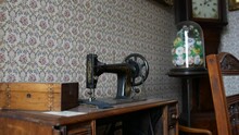 A Victorian Sewing Machine In A Retro Vintage Living Room