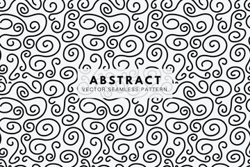 swirly curly lines abstract seamless repeat vector pattern
