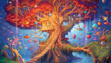 Fototapeta Nowy Jork - R1 the legendary Wish Tree at the heart of Dreamland. Magical HD Wallpaper