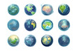 Planet earth vector set collection graphic clipart design. Generative AI