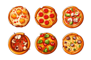 Poster - Pizza menu vector set collection graphic design. Generative AI