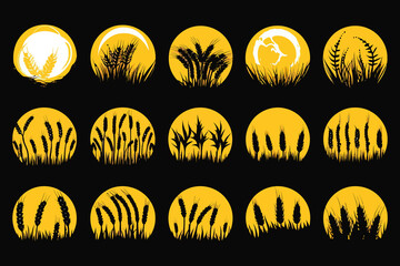 Aufkleber - wheat set collection graphic clipart design. Generative AI