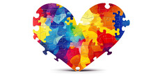 Color Pieces Puzzle Of Romantic Love Heart