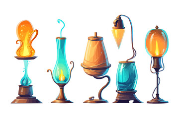 Poster - Lamp et collection graphic clipart design. Generative AI