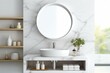 Elegant white sink. Generate Ai