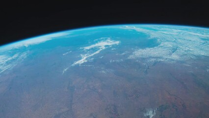 Wall Mural - Earth from space. Flight over the Earth time lapse. Planet Earth seen from the ISS. Elements of this image furnished by NASA.