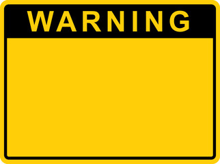 blank yellow warning sign template isolated