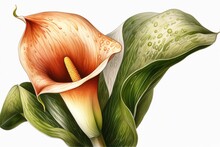 Calla Lily Isolated On White Background. AI Generated