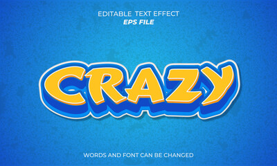 Poster - crazy text effect, font editable, typography, 3d text. vector template