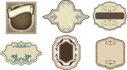 decor frame retro floral premium luxury vintage art pattern vector set 16