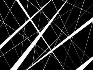 Wall Mural - Vector illustration of white chaotic lines on black background