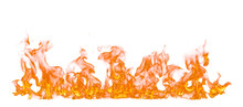 Fire Flame On Transparent Background Isolated Png.