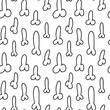 Man penis doodle seamless pattern. Hand drawn penis sketch pattern on white background