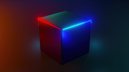 Poster - Rainbow light cube