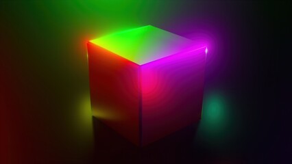 Poster - Rainbow light cube