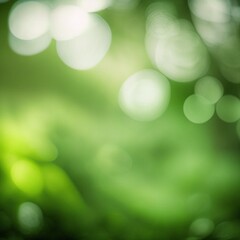 Wall Mural - green bokeh background from nature forest out of focus, generative ai illustration