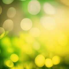 Wall Mural - green bokeh background from nature forest out of focus, generative ai illustration