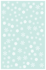 Poster - Seamless pattern with snowflakes on a sky blue background. The background is soft blue with an irregular pattern of snowflakes. Suitable for use as a background for greeting designs, banners, etc