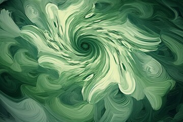 Wall Mural - Abstract green background with a swirling pattern. Generative ai