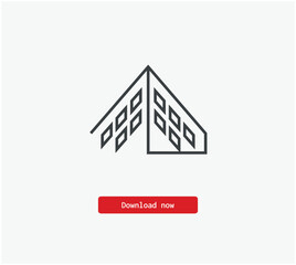 Poster - Building vector icon. Symbol in Line Art Style for Design, Presentation, Website or Mobile Apps Elements, Logo. Pixel vector graphics - Vector