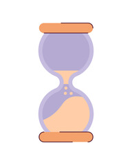 Poster - clock sand-glass semi flat colour vector object. hourglass time counting. watch sand. deadline. edit