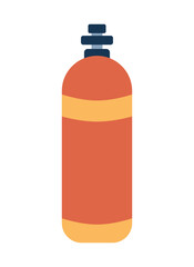 Poster - Oxygen tank semi flat colour vector object. Oxygen cylinder. Underwater diving gear. Scuba tank. Editable cartoon clip art icon on white background. Simple spot illustration for web graphic design