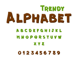 Poster - font. alphabet in modern design. typography and numbers. vector illustration