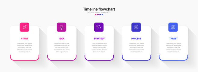 Poster - Timeline infographic design with options or steps. Infographics for business concept. Can be used for presentations workflow layout, banner, process, diagram, flow chart, info graph, annual report.