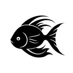 Wall Mural - fish icon. black silhouette of fish.