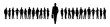 © Andreas - Businessman with briefcase walking toward camera in front of large group of business people vector silhouettes.