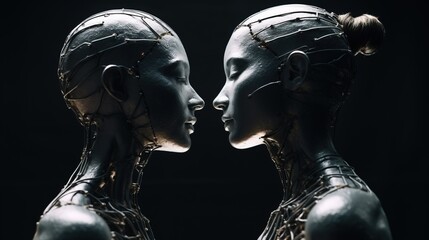 a close up of two women. Generative AI Art.