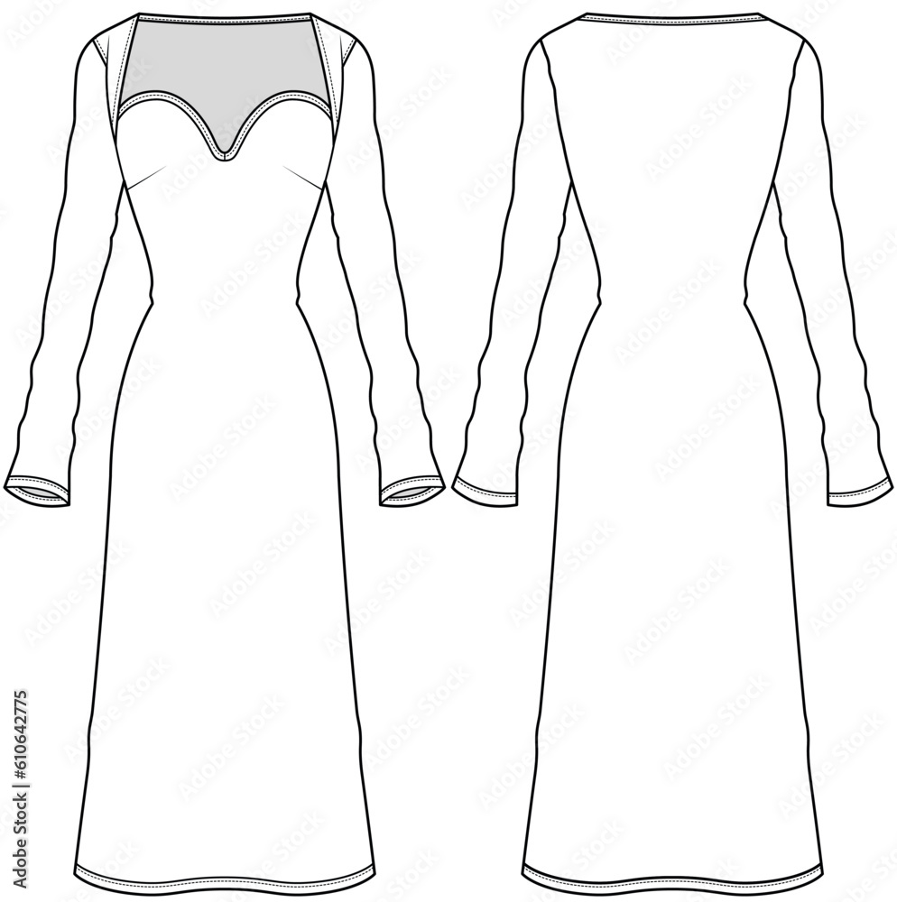 fitted lace wedding dress V-NECK DRESS SEWING PATTERN– The Assembly Line shop main image 0