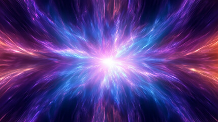 Radiant cosmic energy in bright colors orange pink blue purple - Generative AI