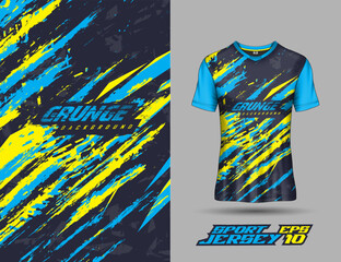 T-shirt template for extreme sports background, racing jersey design, soccer jersey