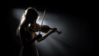 silhueta de mulher tocando violino 