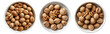 Walnuts on white bowl, aerial view with transparent background, Generative AI Technology
