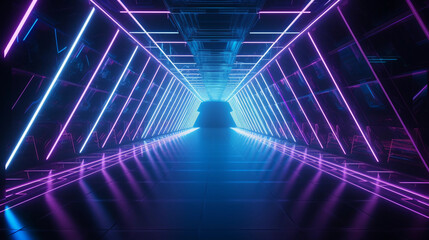 abstract 3d background with neon lights