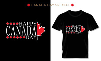 Happy Canada day typography t shirt design for celebration of Canada day.