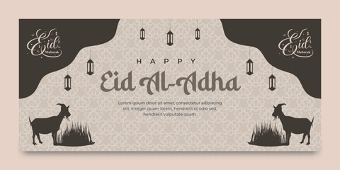 Wall Mural - Eid al-Adha greeting banner template for Islamic holiday